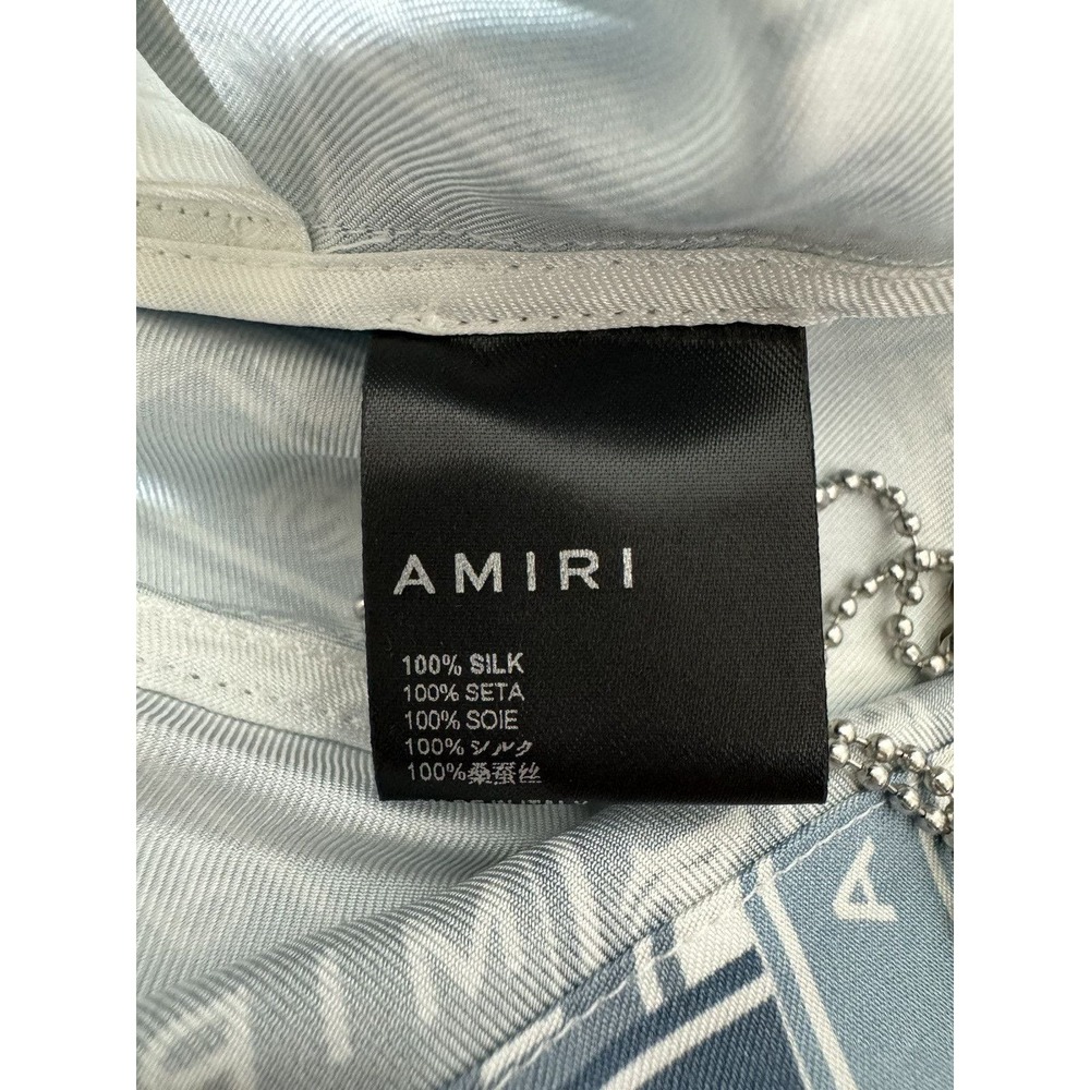 Amiri Logo Print Silk Shorts - NWT - Size XL - SS23 - Picture 9 of 11